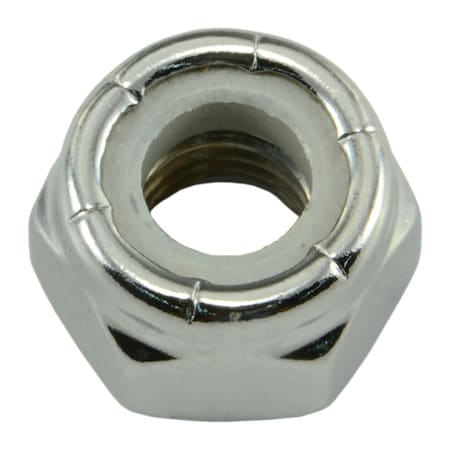 Midwest Fastener Nylon Insert Lock Nut, 1/4"-28, Steel, Chrome Plated, 10 PK 74307